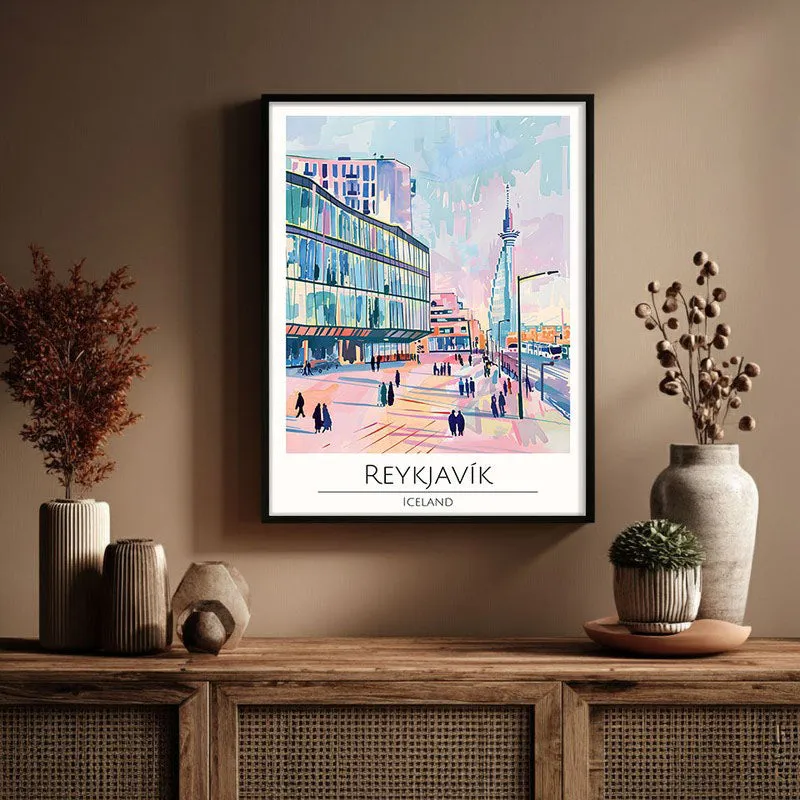 Vintage Reykjavik Framed Canvas Wall Painting media 3