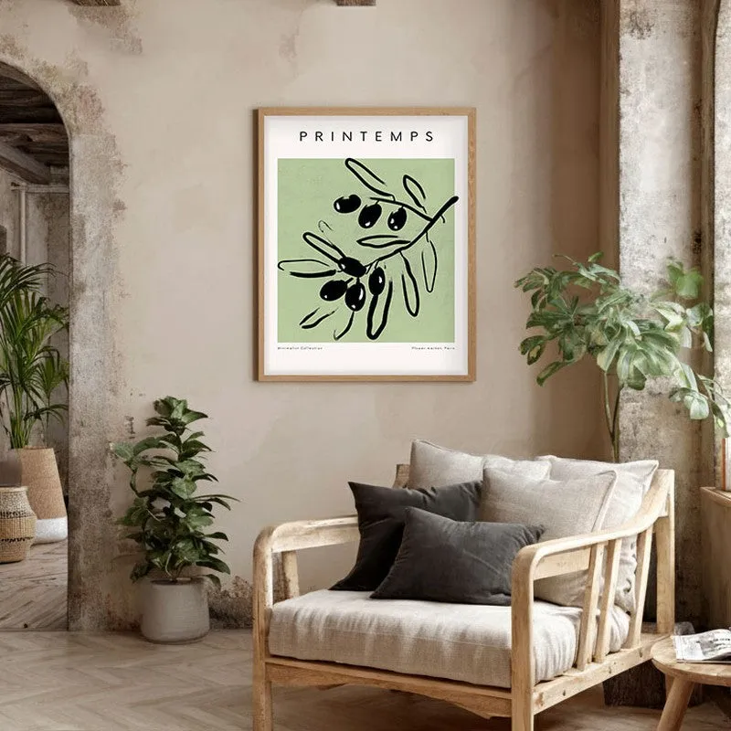 Spring Gestures Canvas Wall Painting With Brown Frame media 5