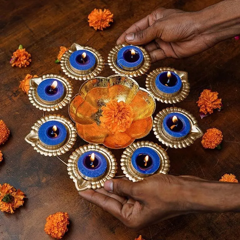 Ethnic Urli With Multiple Diya Holder media 3