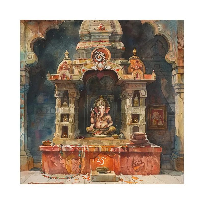 Gajanana Temple Wall Painting media 4