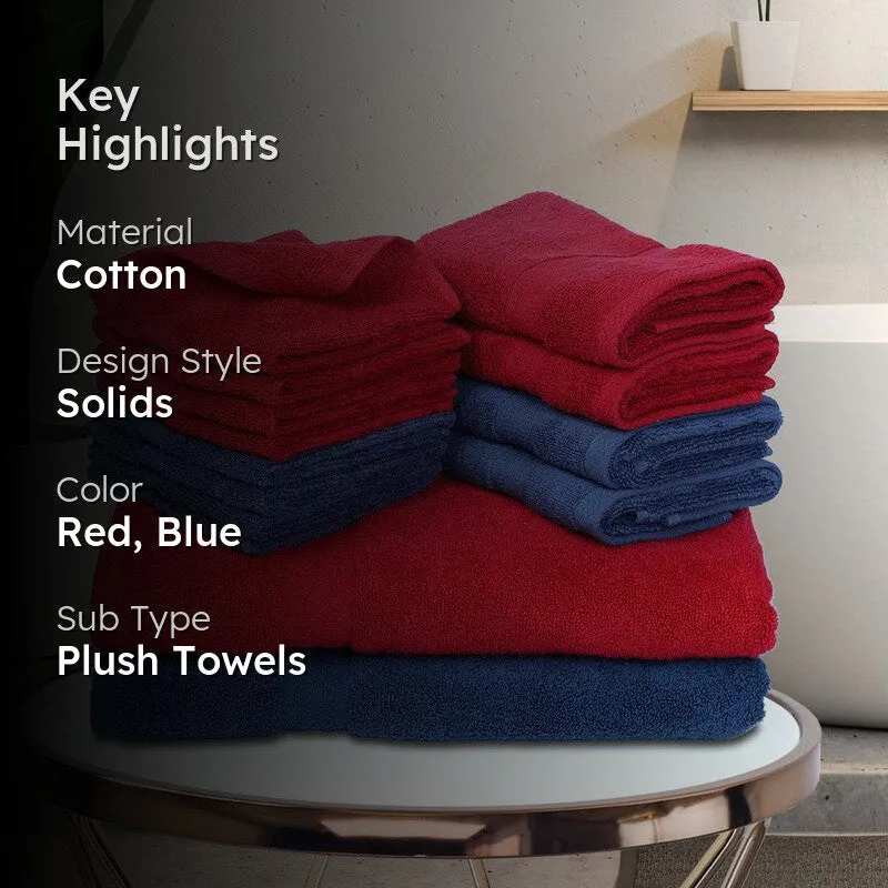 Astra Solids Towel Set (Red, Blue) Fourteen Piece Set media 2