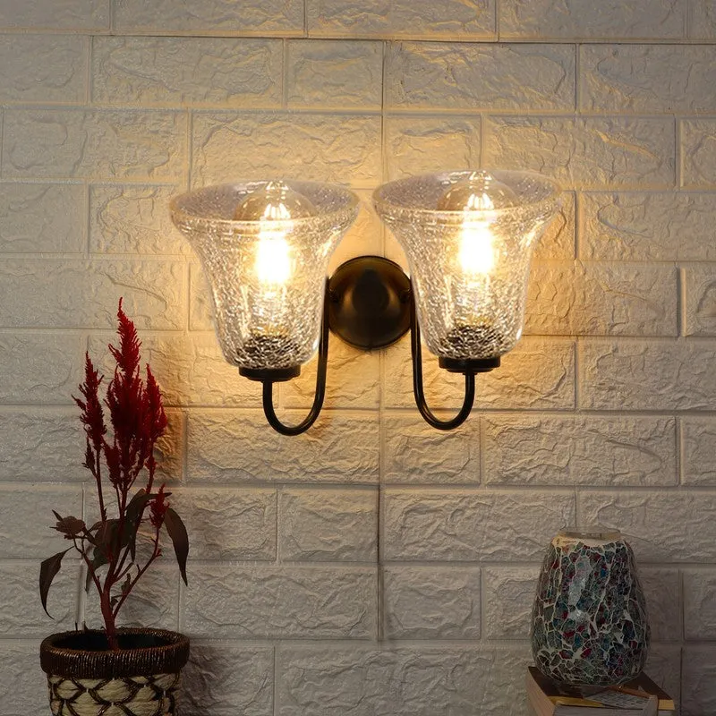 Warm Glow Dual Shade Glass Wall Lamp media 4