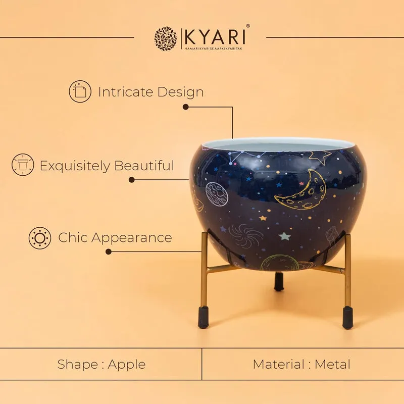 Kyari Midnight Orbit Metal Planter With Stand media 3