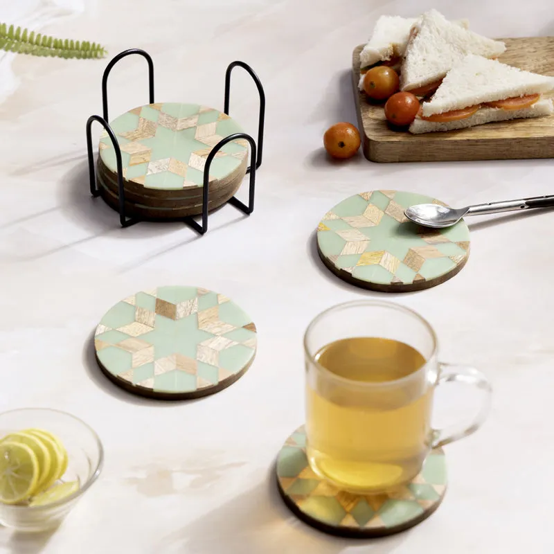 Blue Star Coaster With Stand - Seven Piece Set media 1