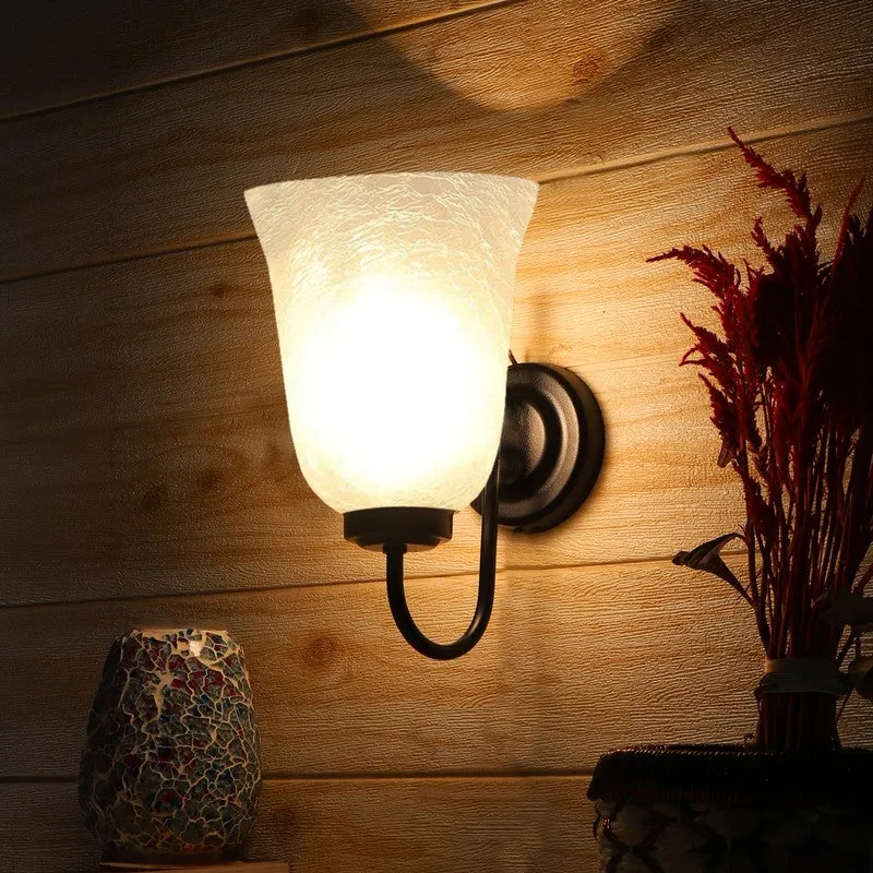 Crystal Bloom Black Hook Glass Wall Lamp media 5