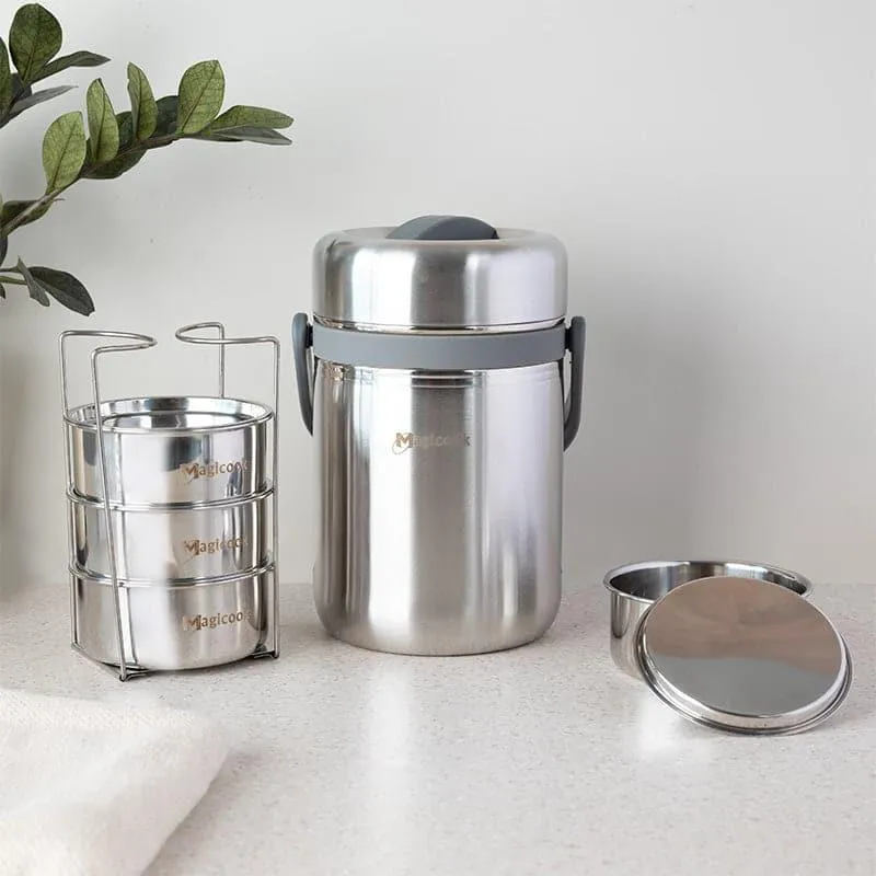 Cassa Insulated Lunch Box (Grey) 2500 ML - Two Piece Set media 3