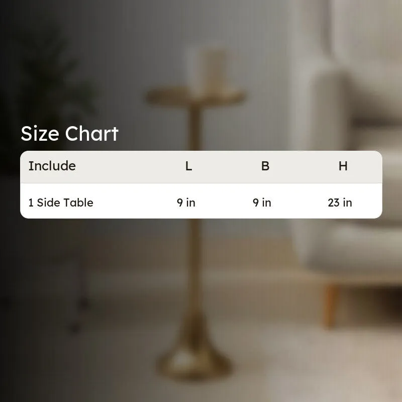 Minimal Stem Aluminum Side Table - Gold media 7