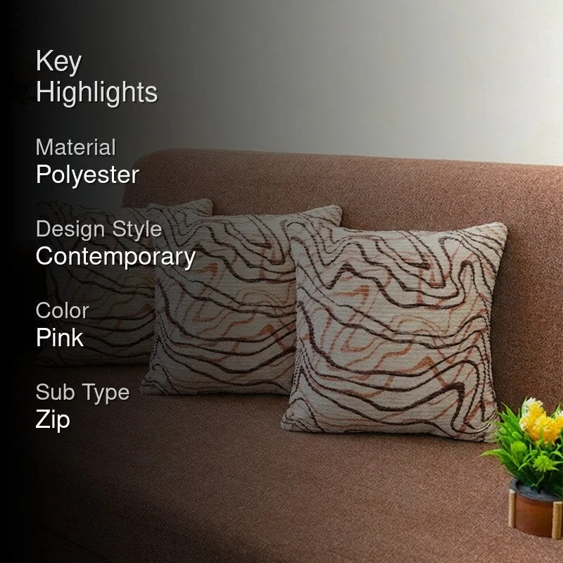 LiquidFlow Cushion Cover (Coral) - Set Of Three media 2