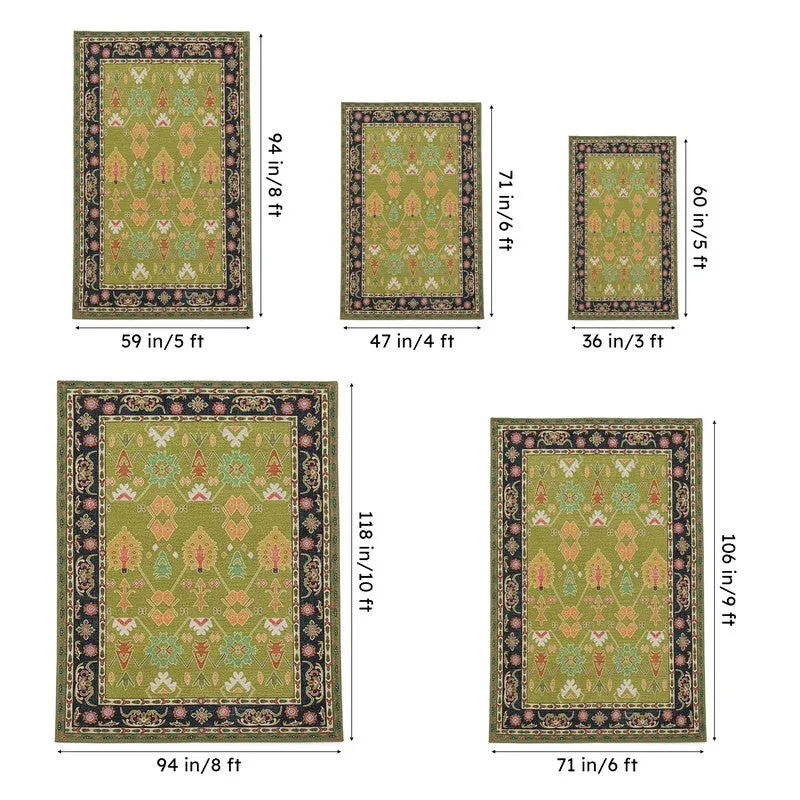 Size reference image showing the carpet in multiple rectangular dimensions