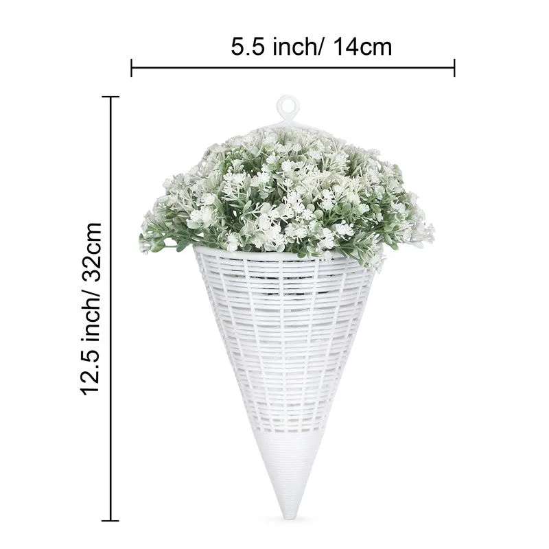 Artificial Flowers (White) with Pot - Set Of Two media 7