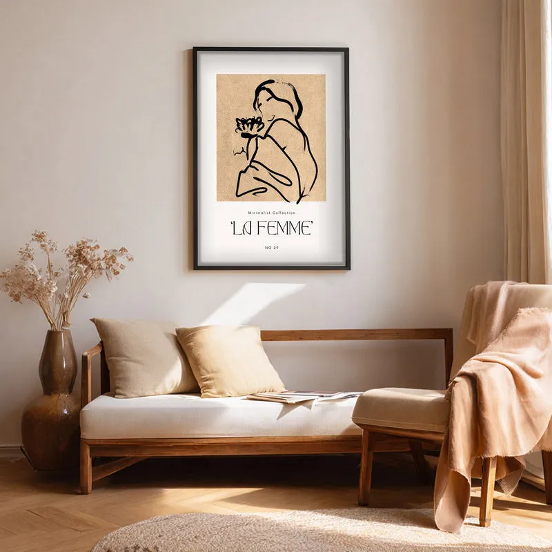 Floral Hush Canvas Wall Painting With Black Frame media 1