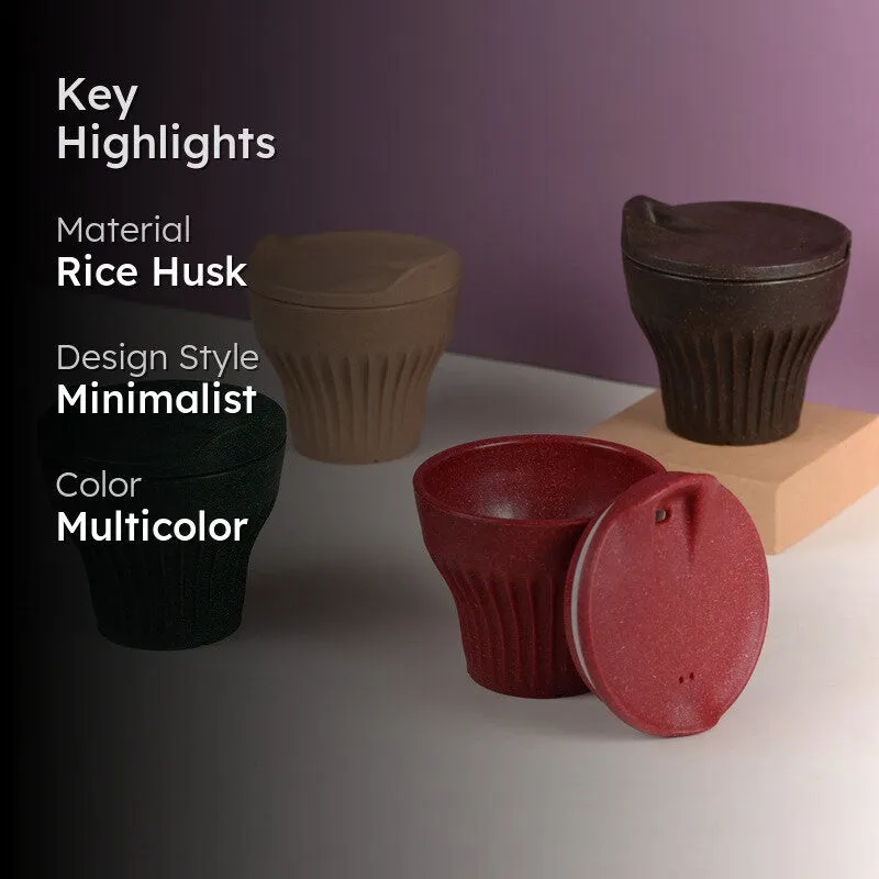 Rustleaf Rice Husk Coffee Mug (175 mL Each) - Set Of Four media 2