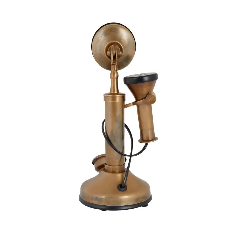 Anora Antique Telephone Showpiece - Antique Gold media 4