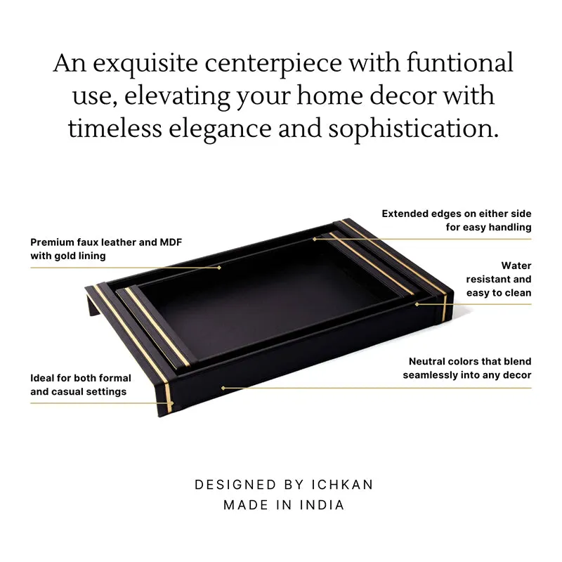 Ceastra Faux Leather Serving Tray - Black media 6