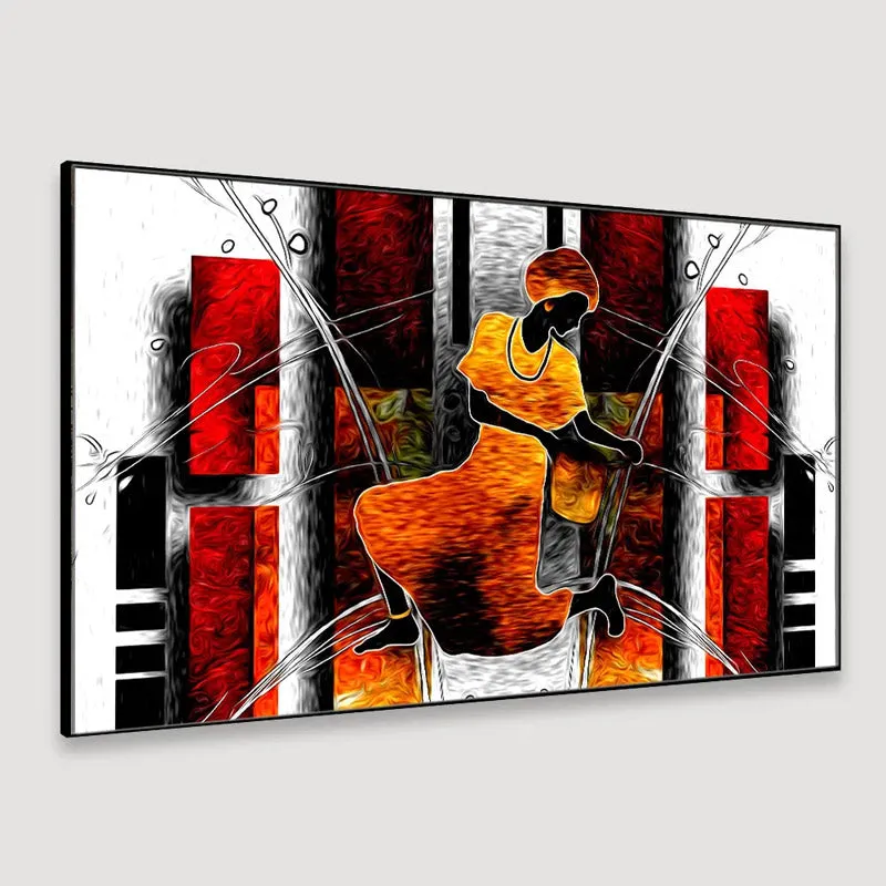 African Lady Vintage Canvas Wall Painting media 4