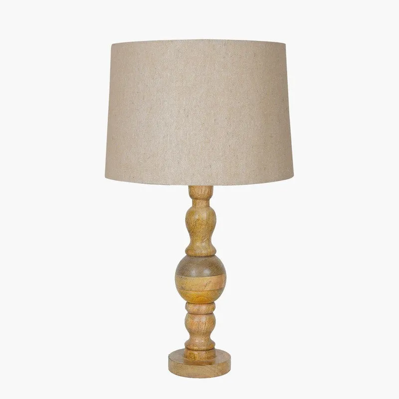 FlexiGlow Adaptive Wooden Table Lamp - Beige media 3