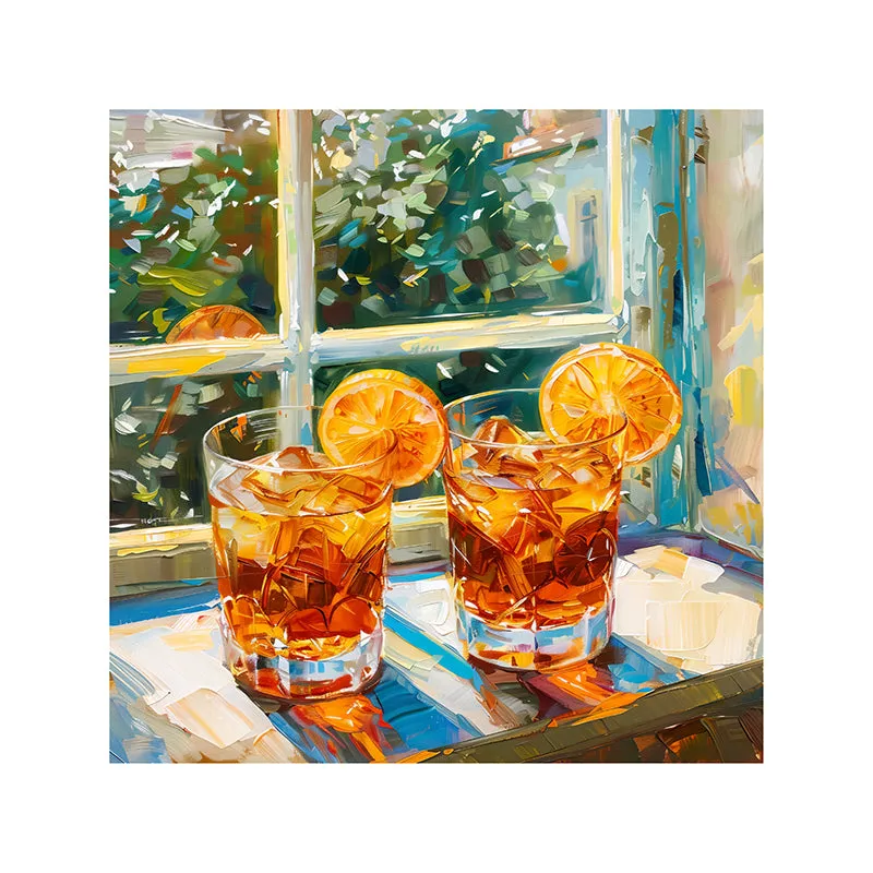 Sunshine & Tea Wall Painting - Set Of Two media 4
