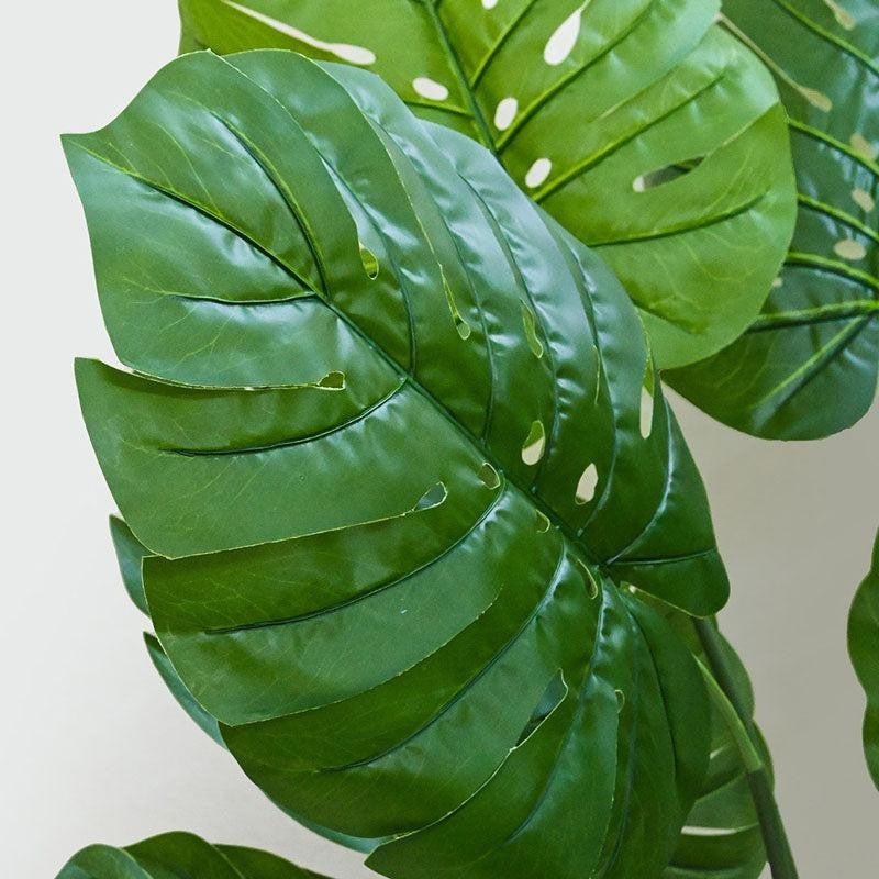 Faux Everlasting Monstera Plant With Black Plastic Pot - 4.5 Feet media 3
