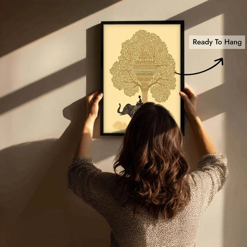 Kalpana Canvas Wall Painting With Black Frame media 9