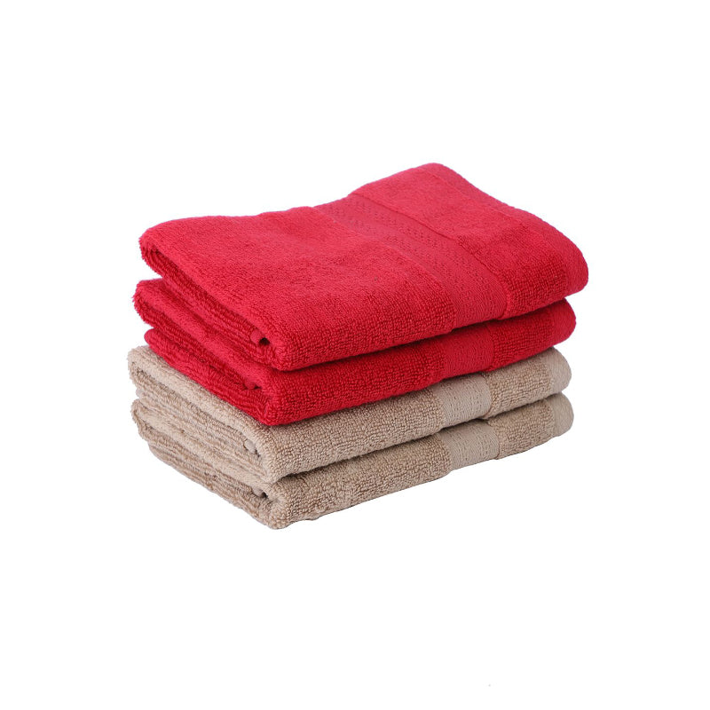 Miorah Hand Towel (Red & Beige) - Set Of Four media 4