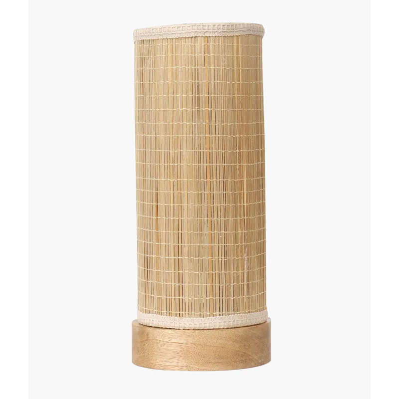 Bralia Cylindra Curve Bamboo Table Lamp - Beige media 6