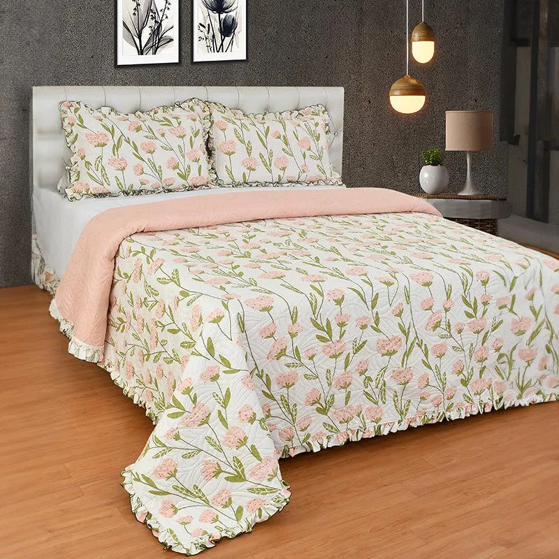 Siriya Peach Microfiber Bedcover media 3