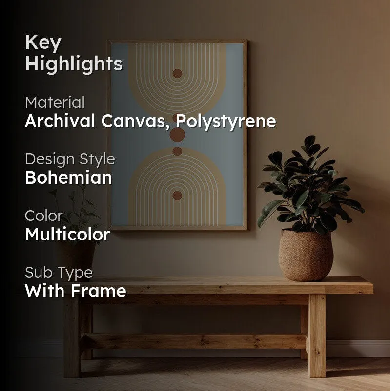Balanced Sky Canvas Wall Painting With Brown Frame media 2