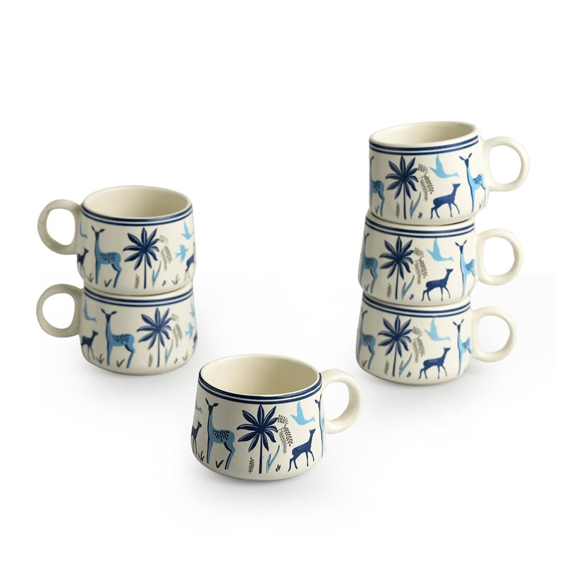 Cerva Ceramic Tea Cup (150 mL Each) -  Set of Six media 3
