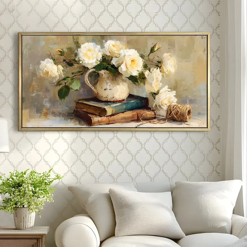 Ivory Garden Canvas Wall Painting With Frame media 4