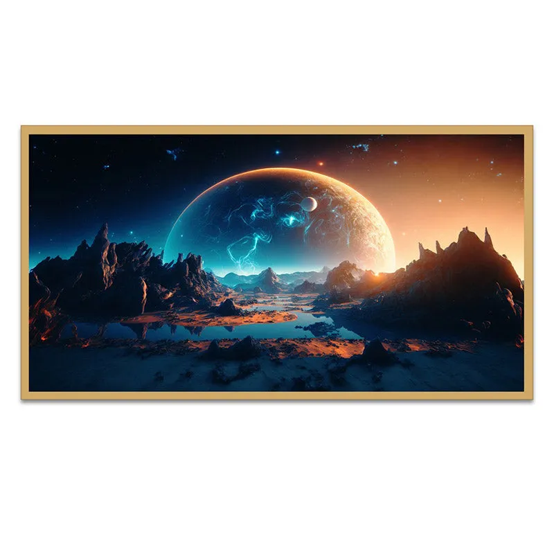 Lunar Eclipse Glow Wall Painting With Frame media 5
