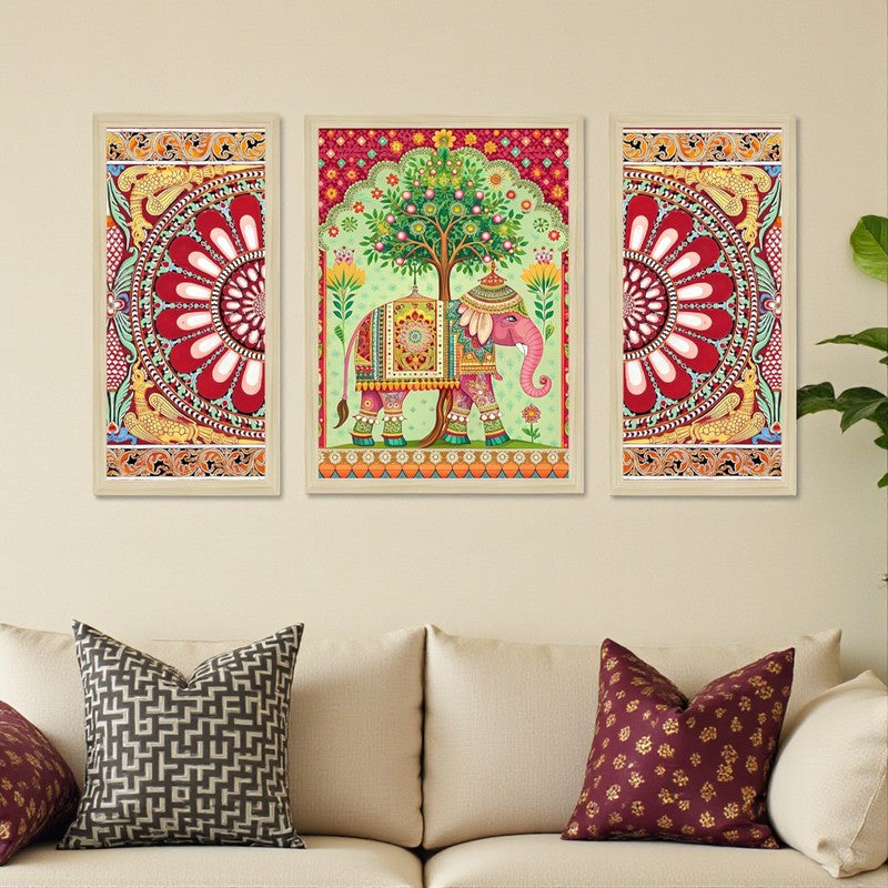 Ethniq Synthetic FIbre Wall Art - Set Of Three media 4