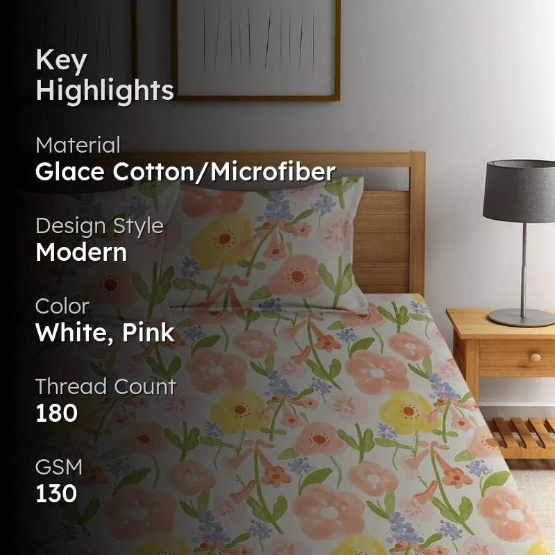 Suzi Floral Microfiber Bedsheet Old - 130 GSM media 2