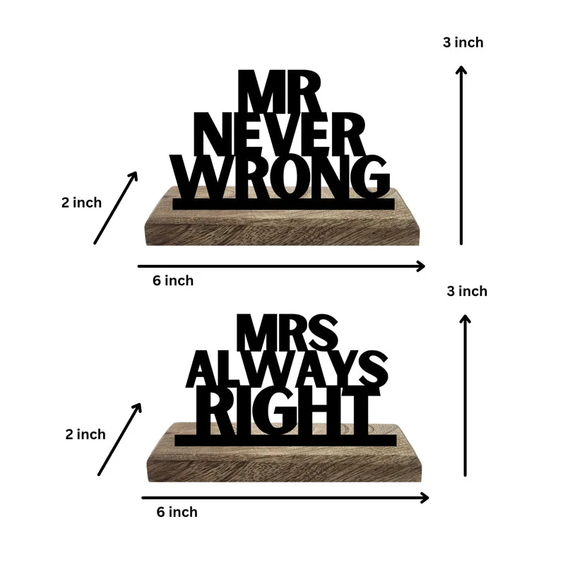 Mr. Never Wrong Typography Showpiece - Set Of Two media 5