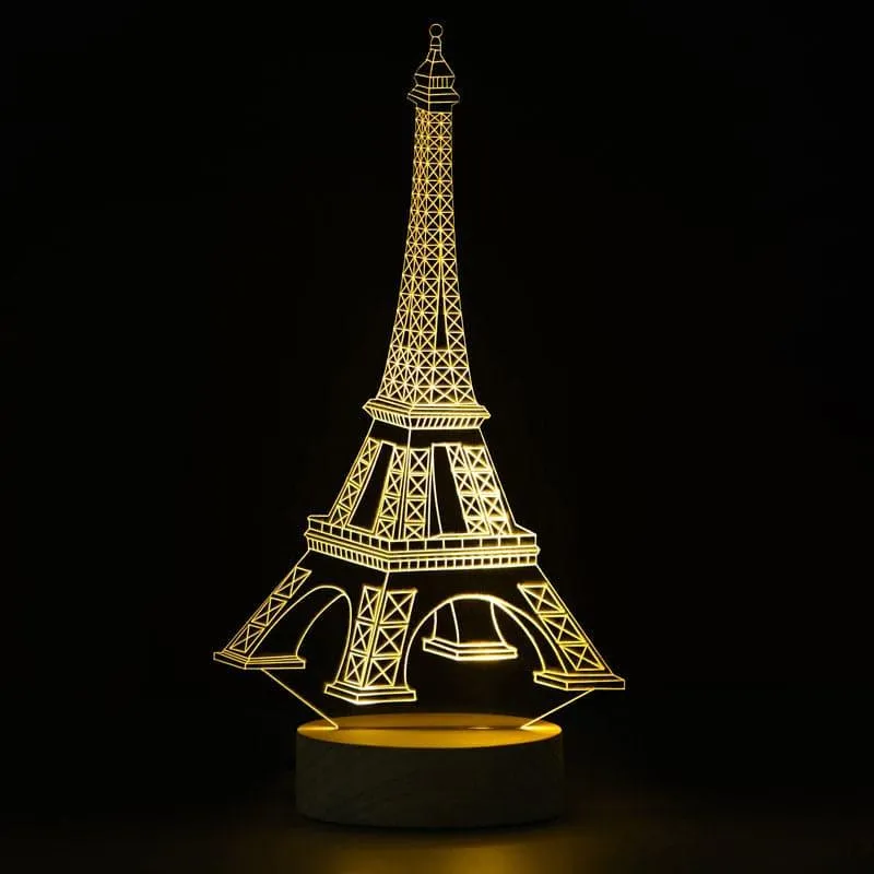 Eiffel Tower Luminance LED Acrylic Table Lamp - Brown media 3