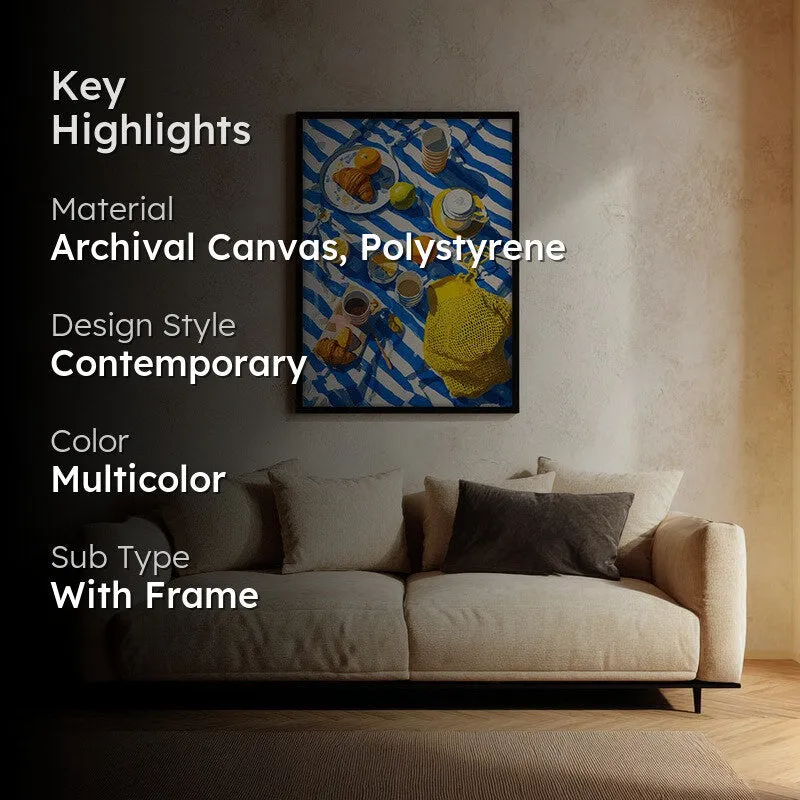 Picnic Palette Canvas Wall Painting - Black Frame media 2