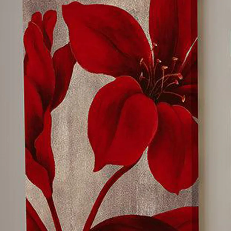 Hibiscus Bloom Wall Painting - Set Of Two media 3