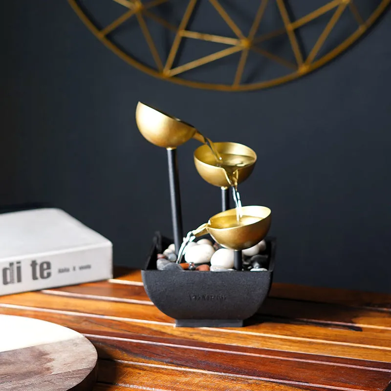 Vessel Flow Table Top Fountain - Gold media 7