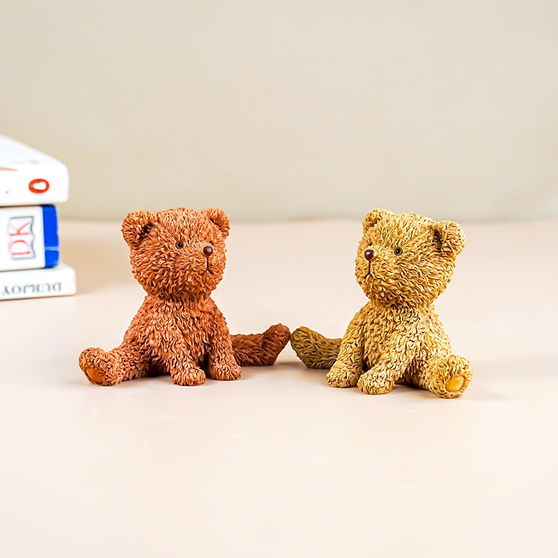 Cuddle Pals Decorative Bears Showpieces (Brown,yellow) - Set Of Two media 7