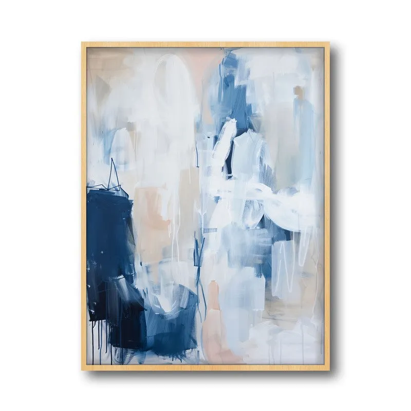 Meridian Flux Framed Canvas Archival Canvas Wall Painting - Natural Brown Frame media 4
