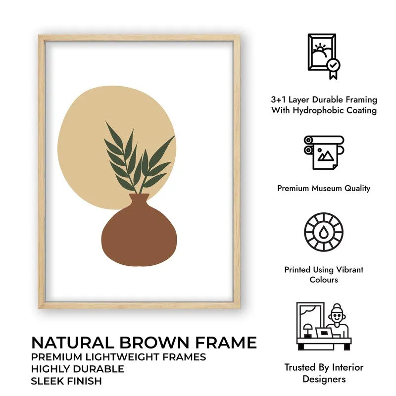 Sage Pot Canvas Wall Painting With Brown Frame media 10