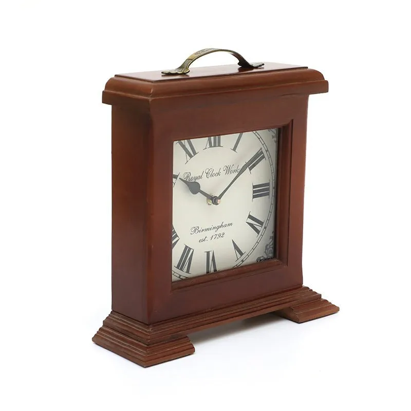 Sorien Silent Wooden Table Clock - Brown media 3