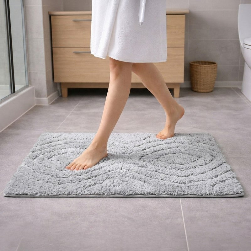 Pure Step Anti Skid Micro Fiber Bath Mat - Grey - 40 x 60 cms