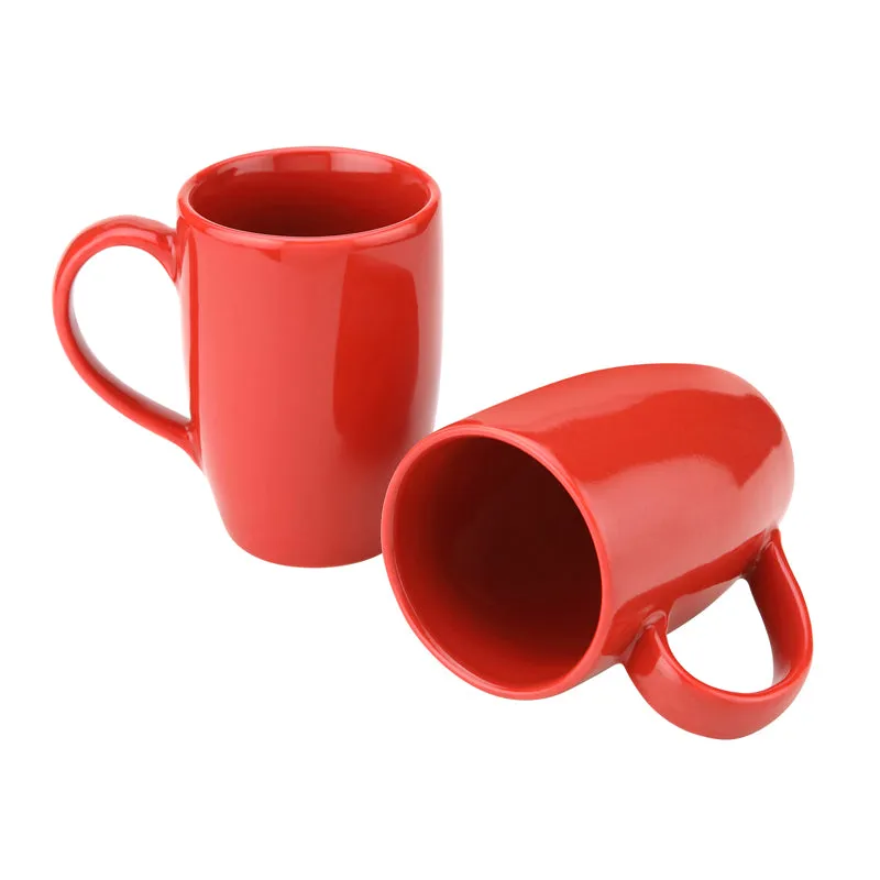 Kopi Ceramic Coffee Mug (Red/350 mL Each) - Set Of Two media 4
