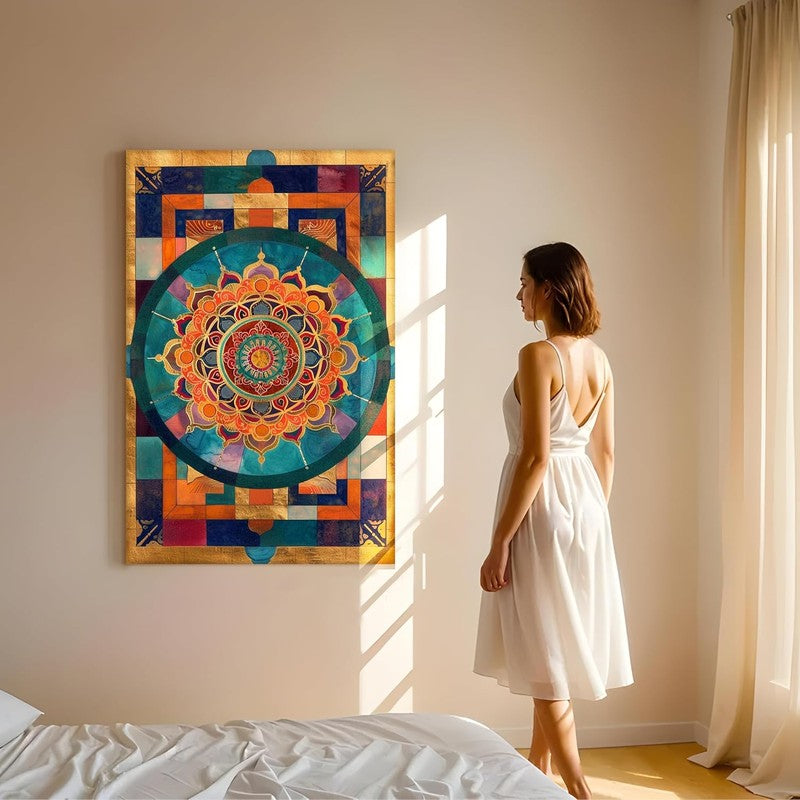 Emerald Mandala Wall Art Without Frame media 3