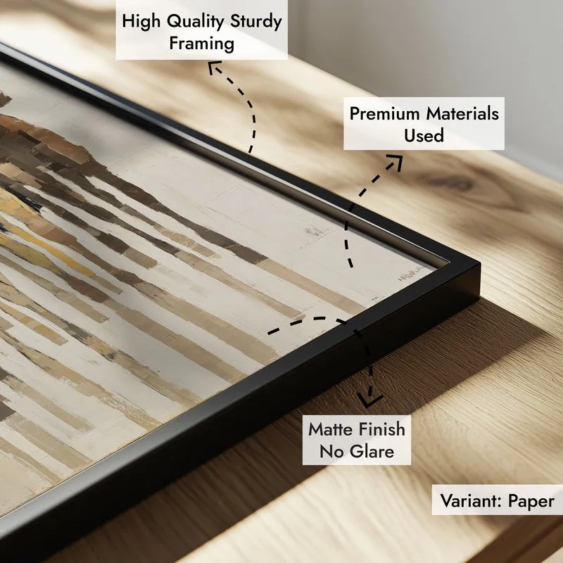 Flowing Horse Wall Painting With Black Frame media 9