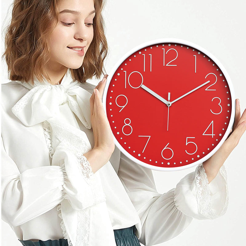 Tynox Analog Wall Clock - Red, White media 7