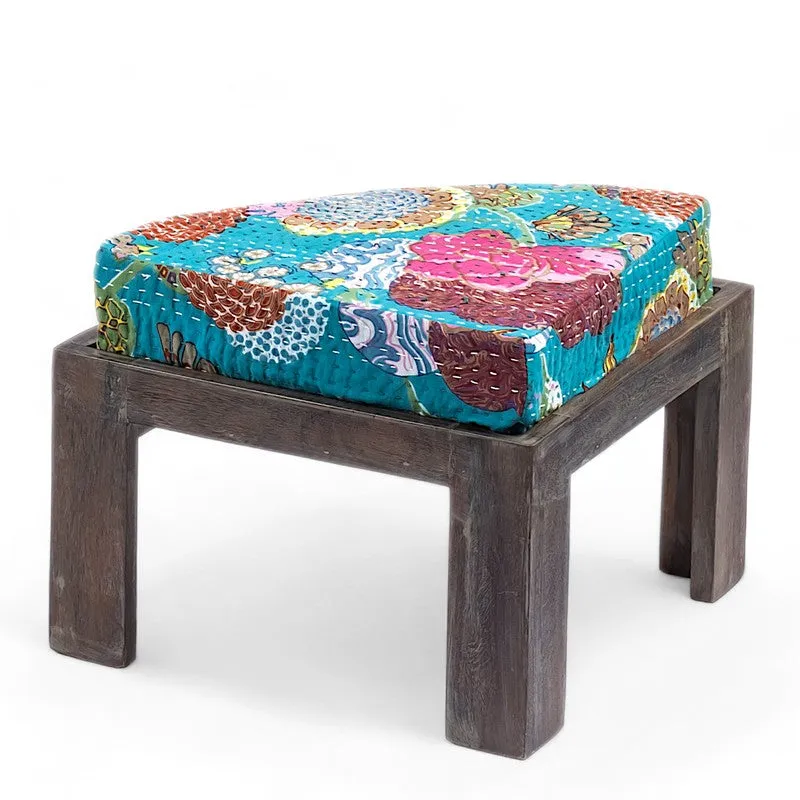 Jervon Sheesham Wooden Center Table with Stools and Cushions (Grey,Green) - Nine Piece Set media 6