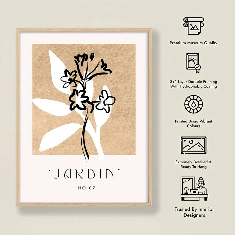 Fleuron Canvas Wall Painting With Brown Frame media 9