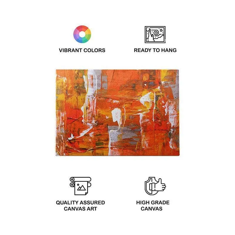 Tangerine Abstract Canvas Wall Painting - Gallery Wrap media 4