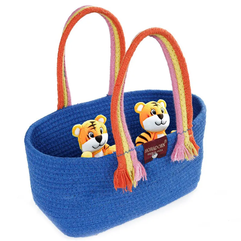 Tidy Twist Cotton Storage Basket Blue media 6